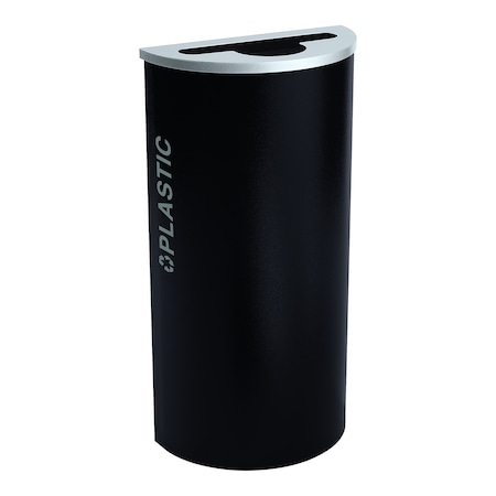 Ex-Cell Kaiser 8-Gal. Half-Round Plastic Receptacle - Steel, Pebble Black Gloss RC-KDHR-PL BT-PBG